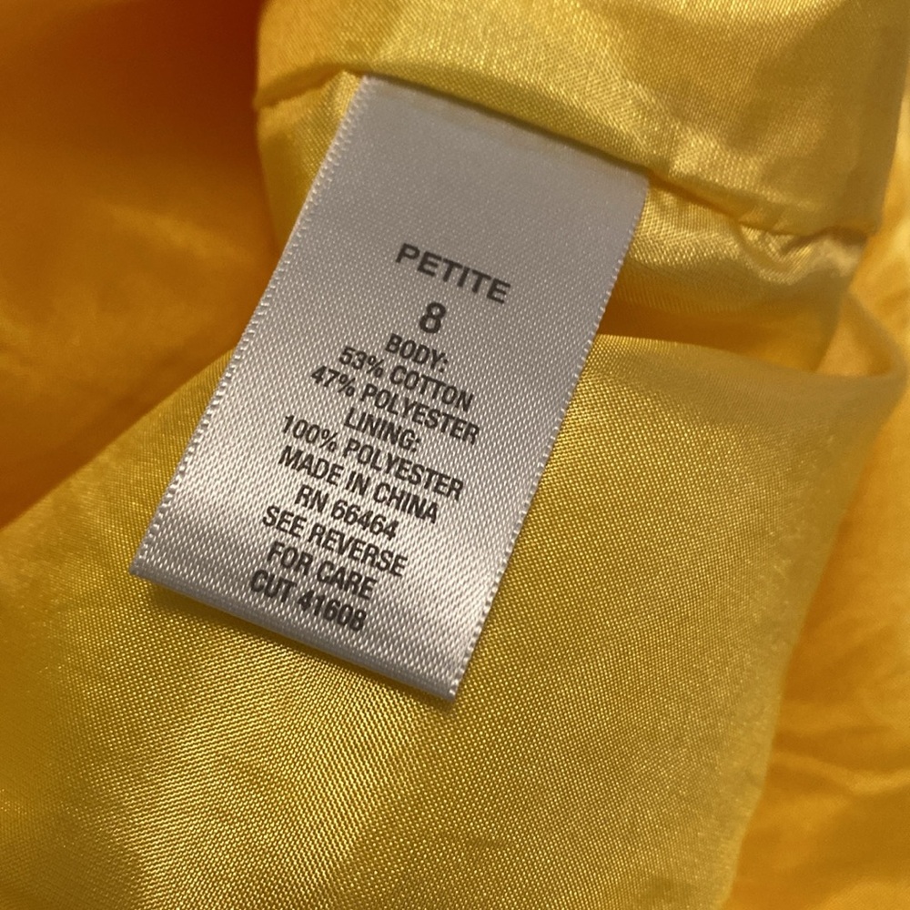 Dressbarn Yellow Petite Dress with Bow Detail and Cap Sleeves - Picture 9 of 11